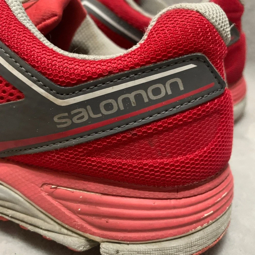 Salomon XR Crossmax Neutral Trail Running Shoes Red Grey Womens Size 10 Flaw